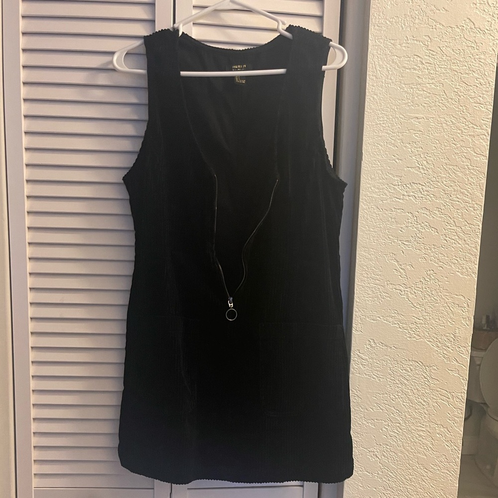 Black velvet vest dress